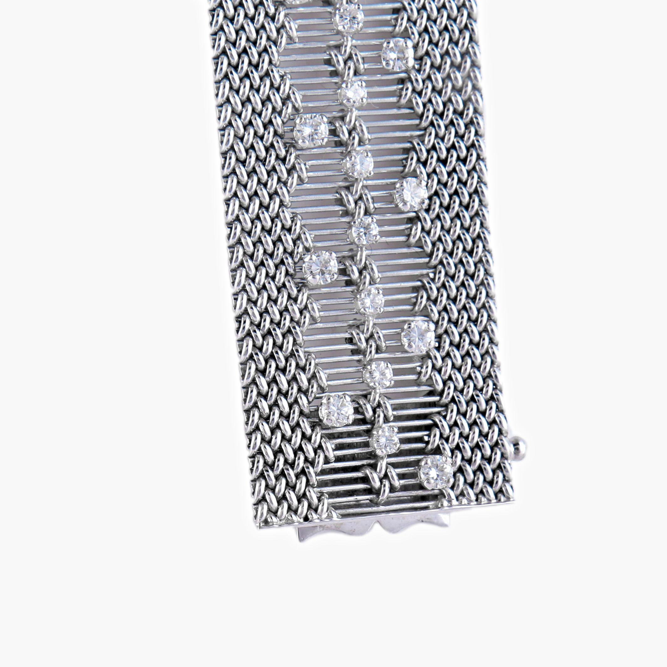 Bracelet Haute Joaillerie En ou 18 carats Serti De Diamants : 3,85 carats Excellent état - En vente à VERSAILLES, FR