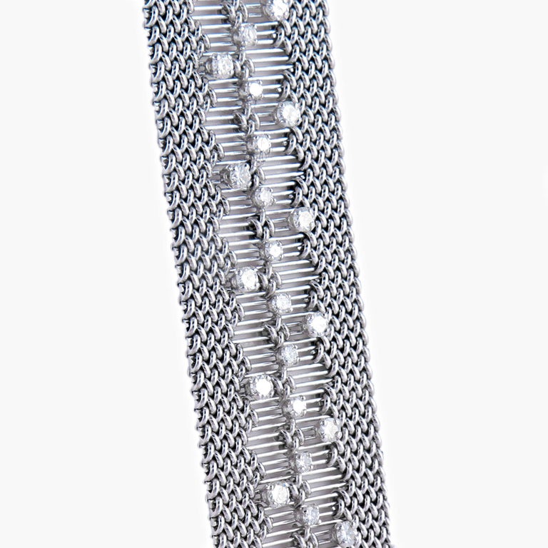 Bracelet Ancien Serti De 18 Gros Saphirets - Bijou Vintage Occasion - Sans Marque