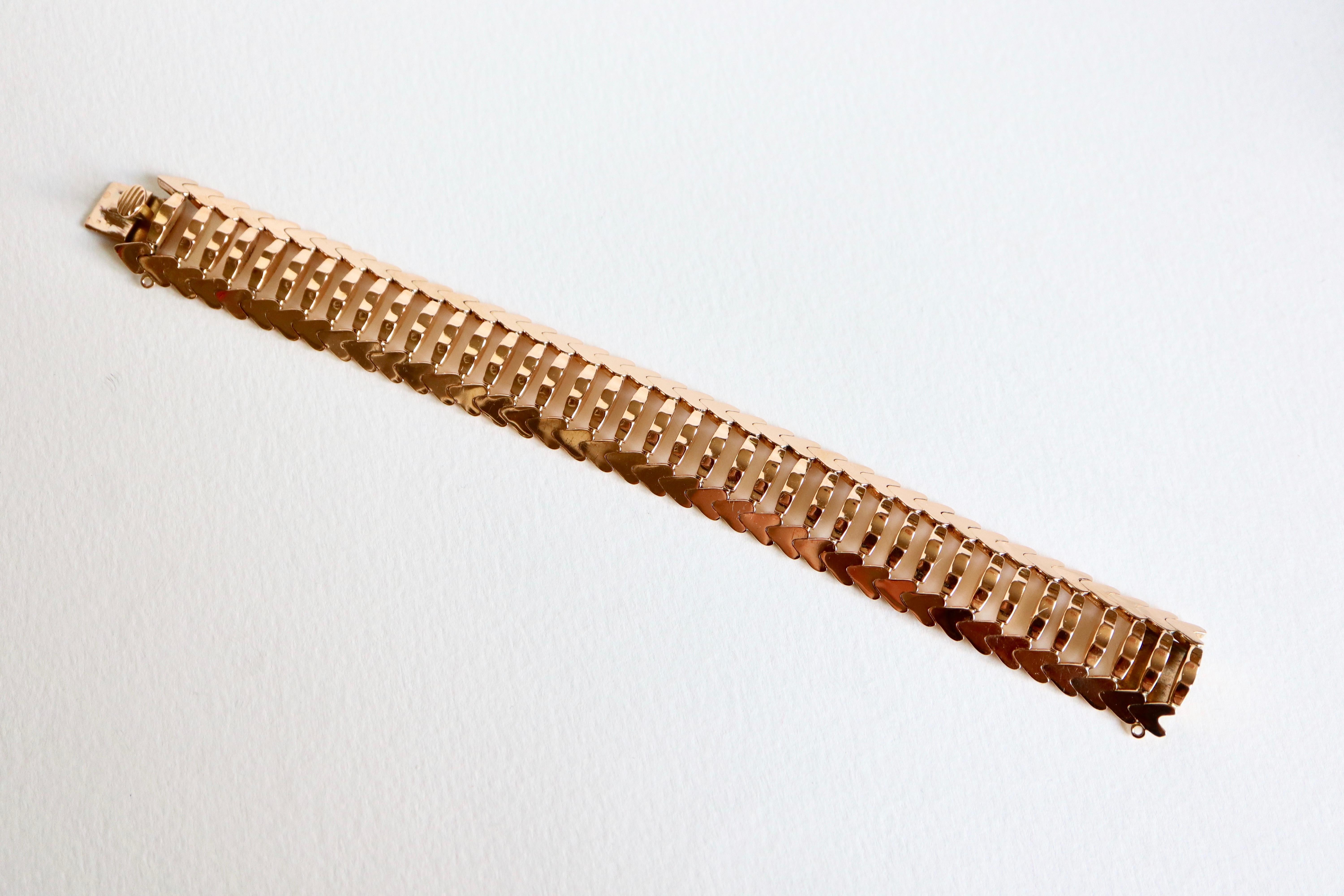 Armband Herze Vintage 1960er Jahre aus 18 Karat Gelbgold im Angebot 1