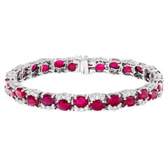 Bracelet in 14k White Gold and 16.05 Cts in Rubies and 2.65 Cts in Diamonds