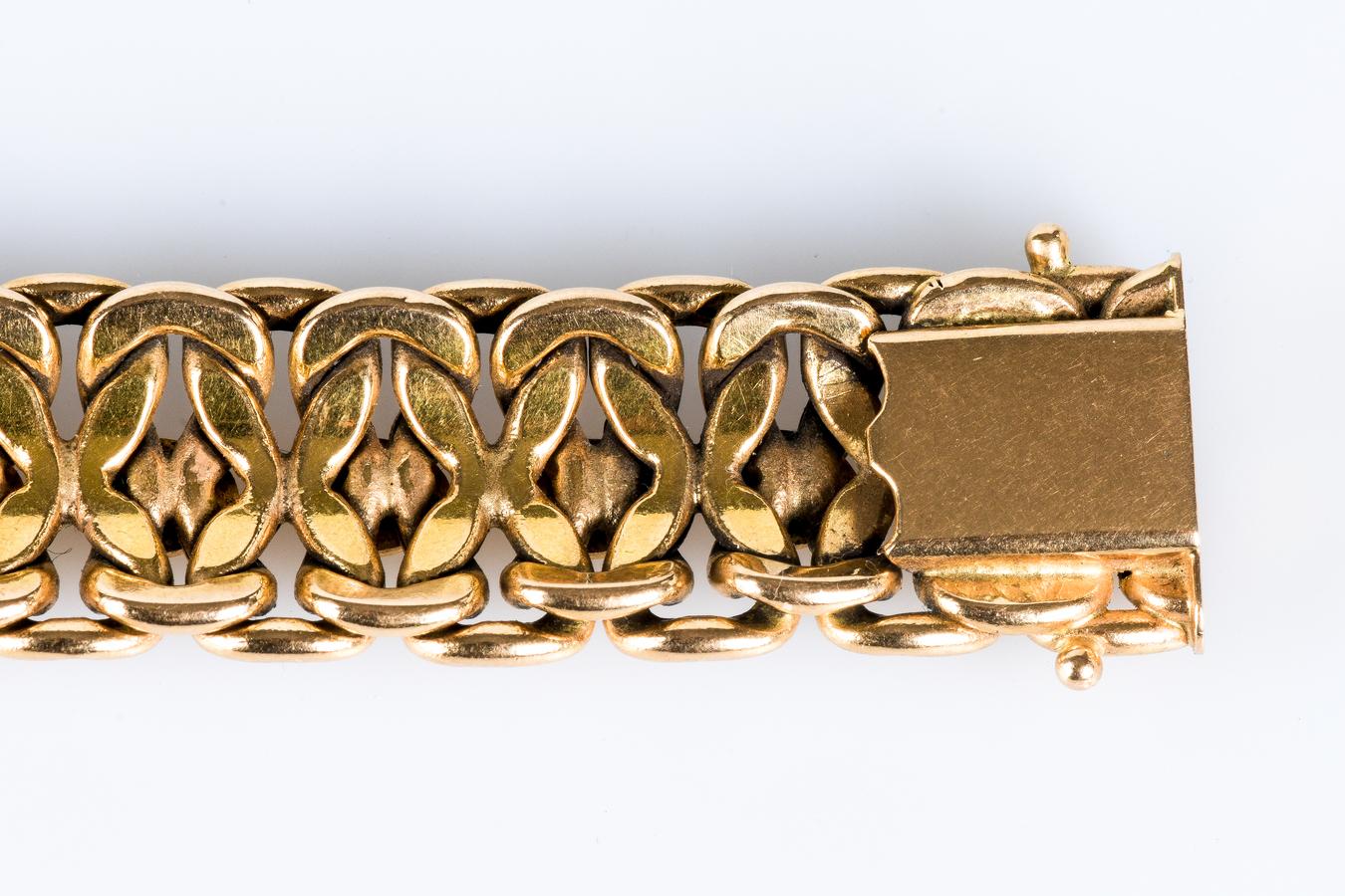 Armband aus 18-karätigem Gelbgold in weichem, ausgefallenem Netz im Angebot 12