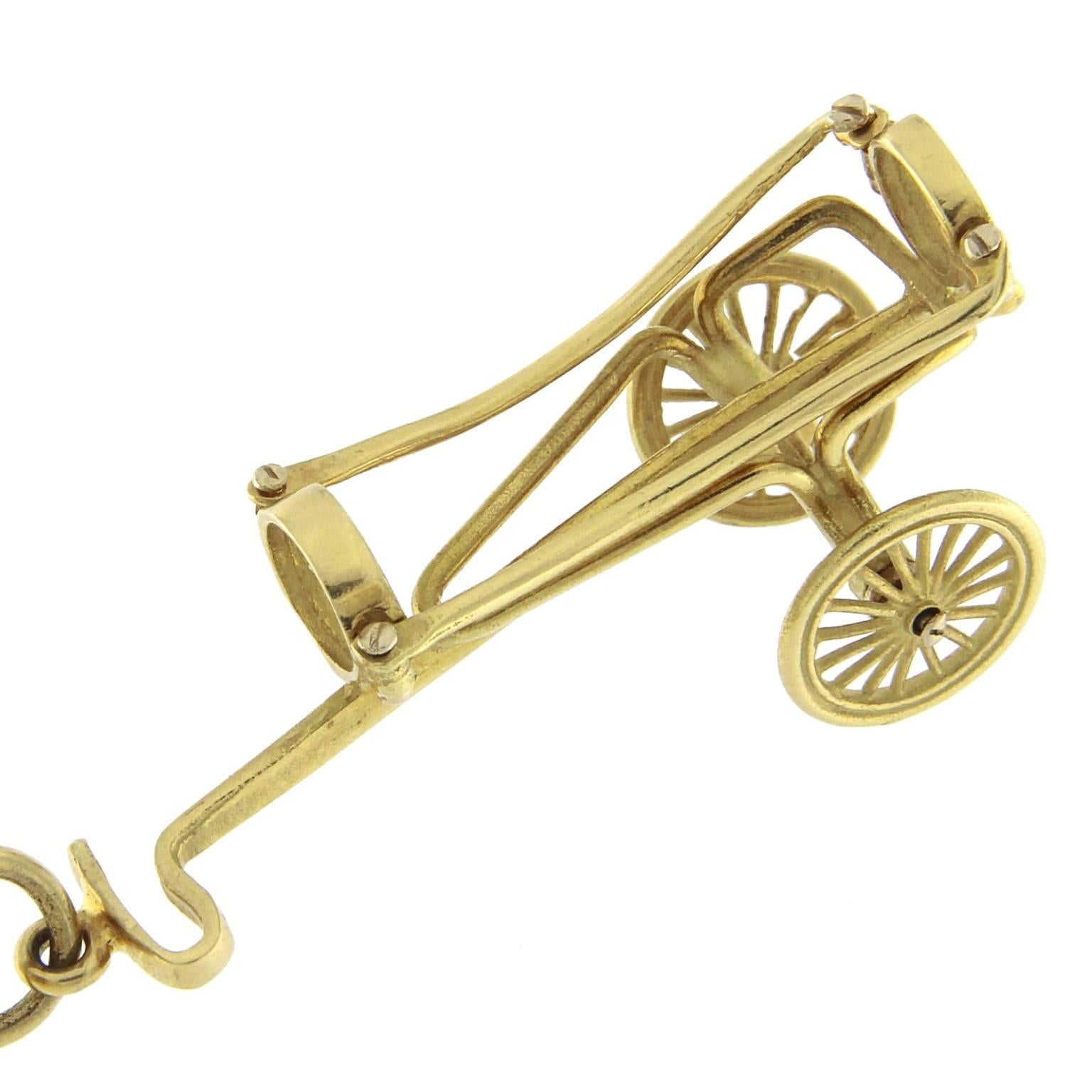 Bracelet à breloques de golf en or jaune 18 carats en vente 1