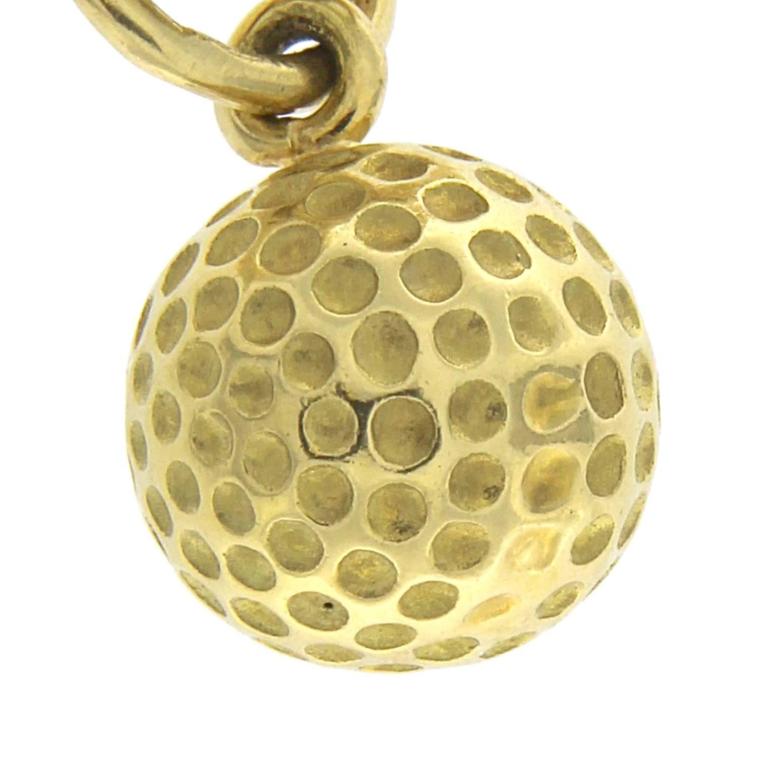 Bracelet in 18 Karat Yellow Gold golf charm For Sale 2