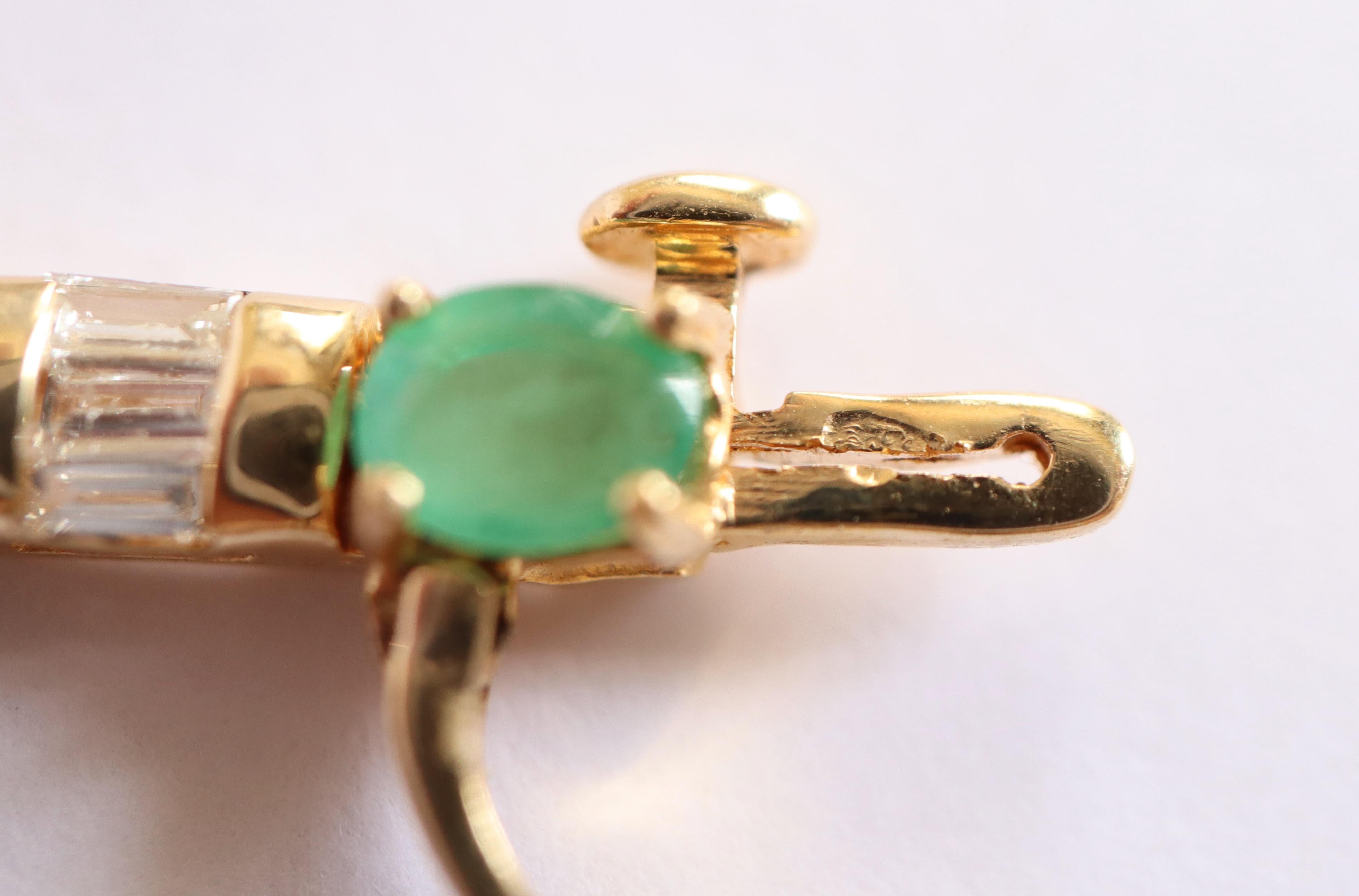 Bracelet in 18k Yellow Gold, 18 Sapphires for 4.02 Kt Emeralds 2.94 Kt Diamonds For Sale 2