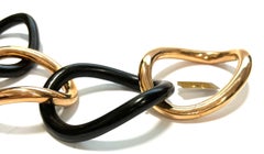 Armband aus großen Groumette-Gliedern aus 18k Roségold und Ebenholz