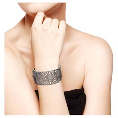 Sun Burst Bracelet With Pave Diamonds Made in Gold & Silver