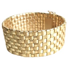 Bracelet in Gold 18 kt with Square Braided Links Anklet