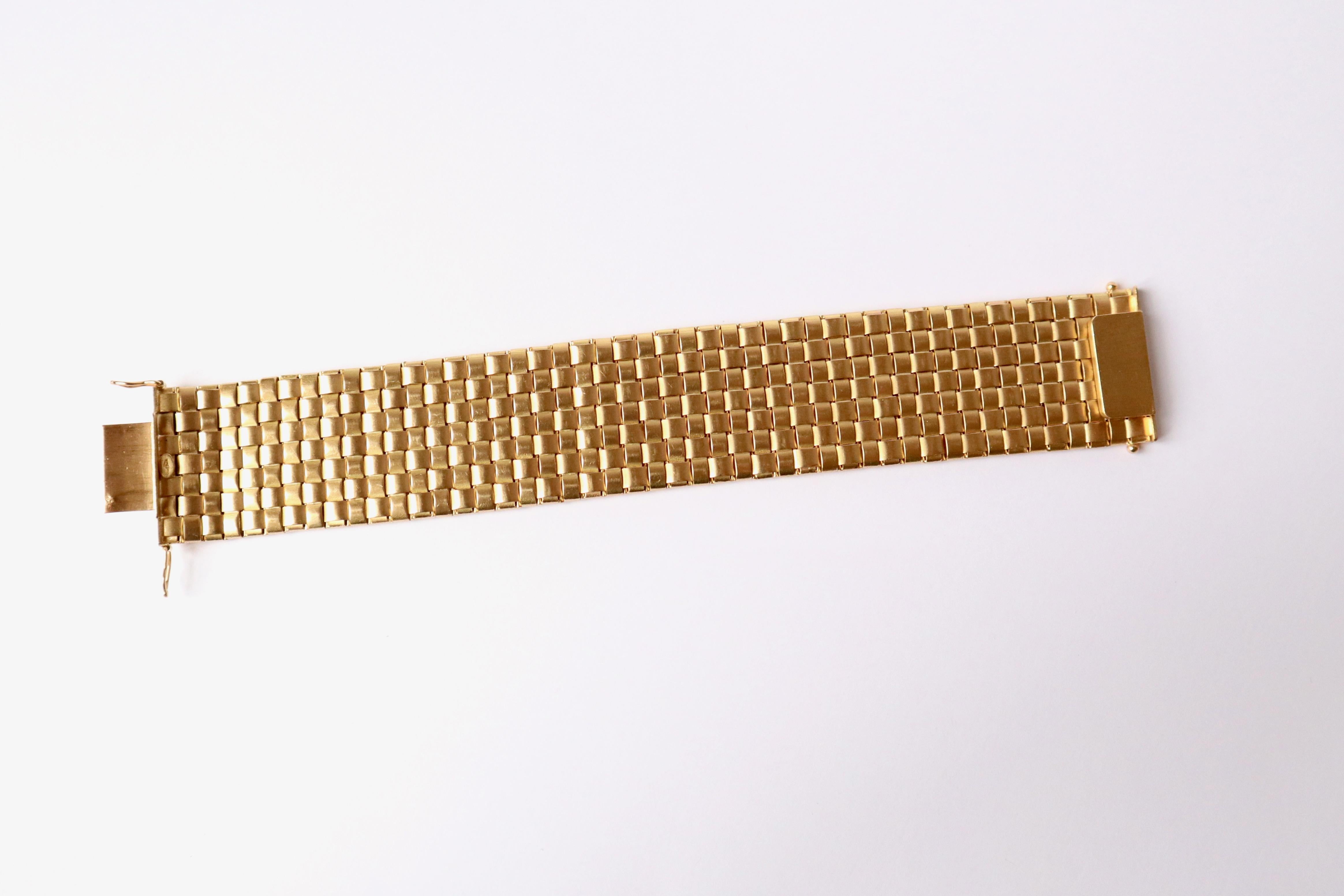 Armband aus Gold 18 kt mit quadratischen geflochtenen Gliedern im Angebot 4