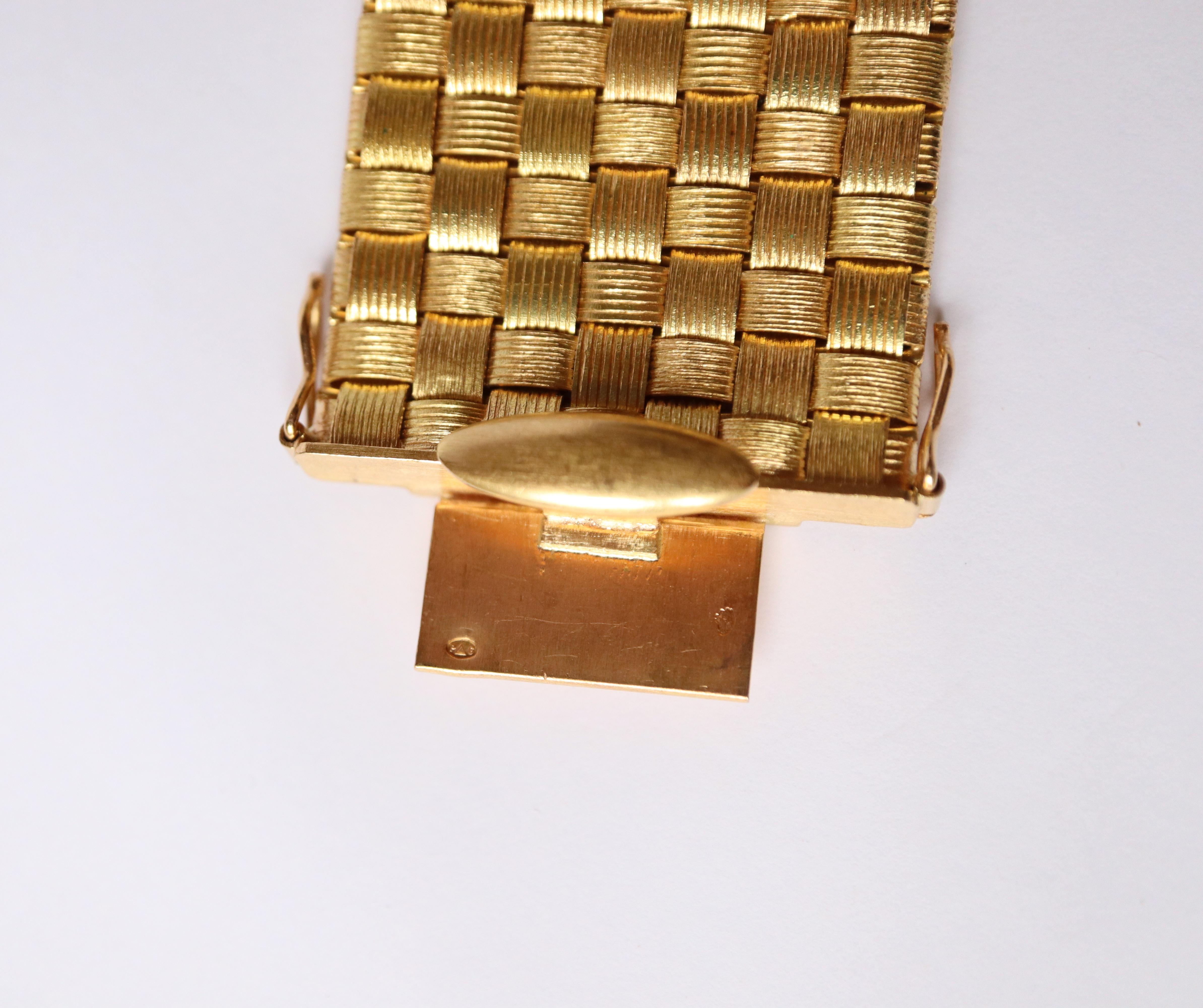 Armband aus Gold 18 kt mit quadratischen geflochtenen Gliedern im Angebot 5