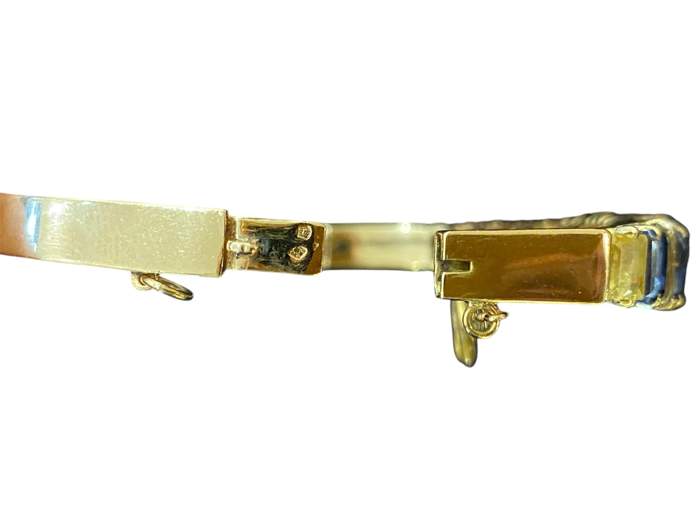 Femenino o masculino Pulsera de Oro, con Zafiros azules y amarillos en venta