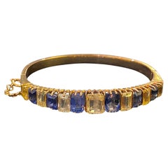 Bracelet en or, avec saphirs bleus et jaunes