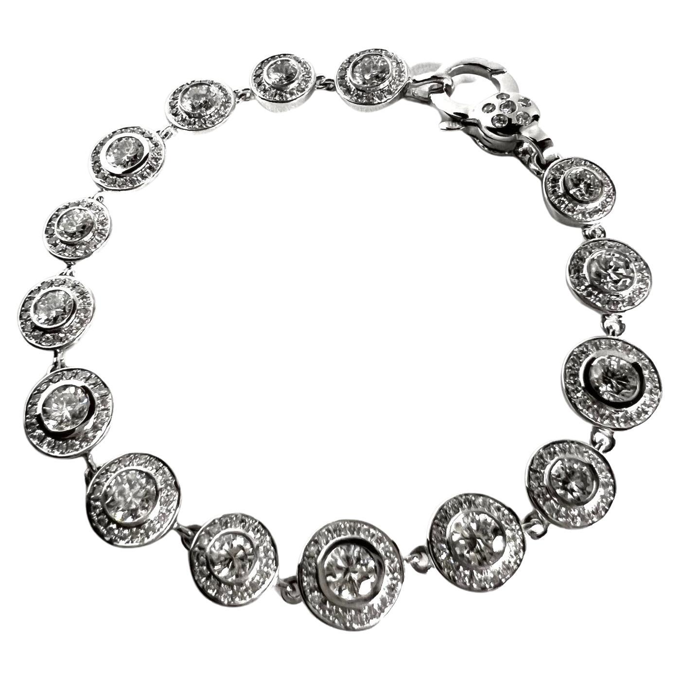 Bracelet en or blanc et diamants en vente