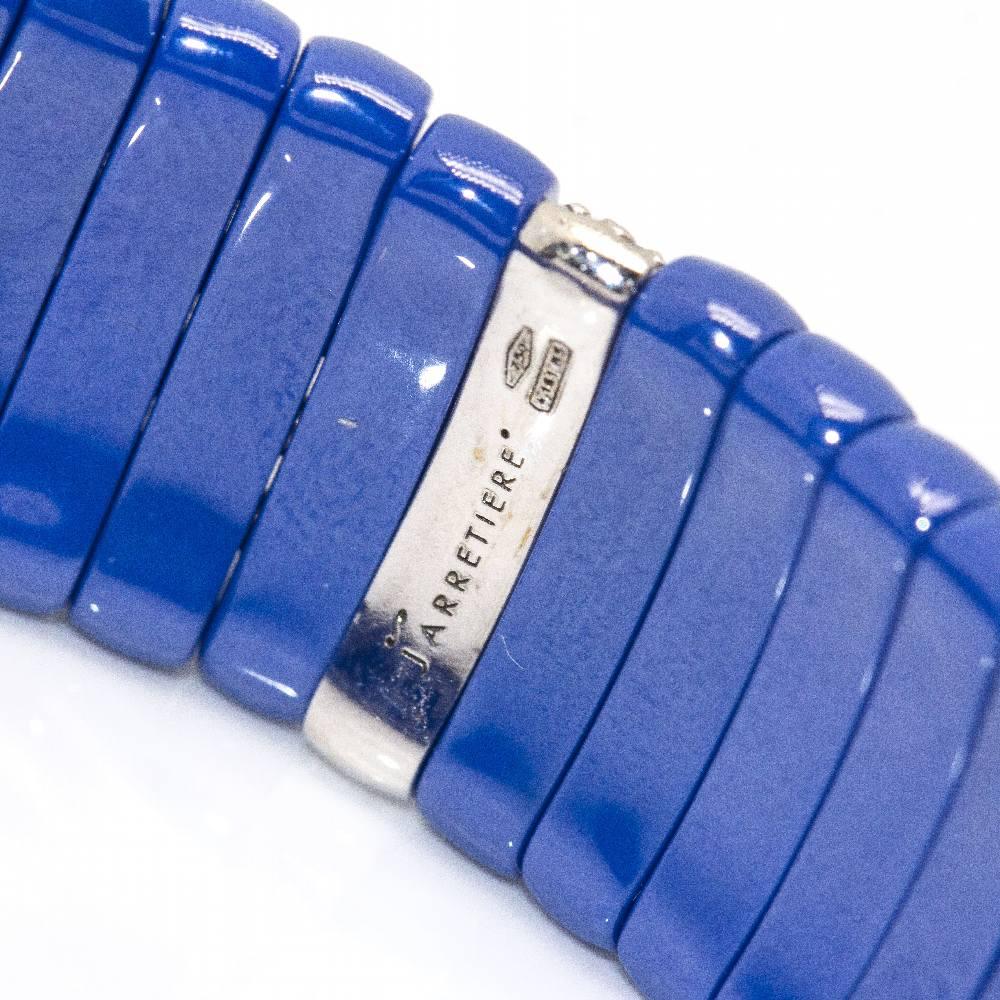 Brilliant Cut Bracelet JARRETIERE Ceramic blue Diamonds For Sale