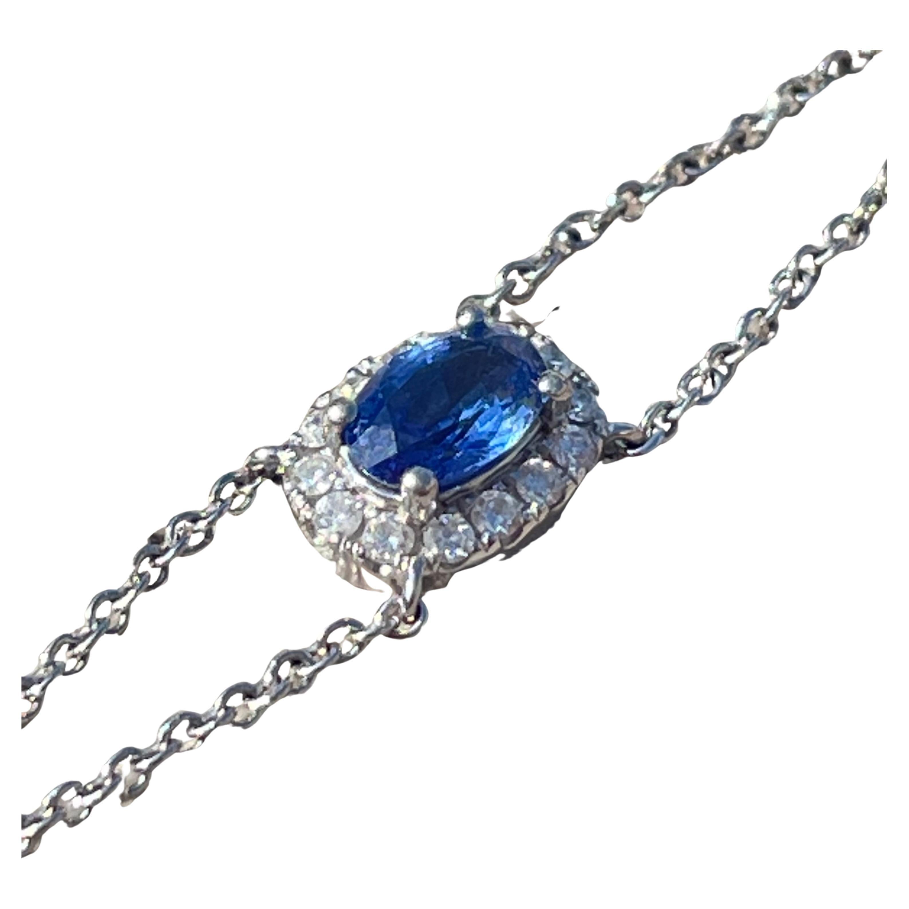  Daisy Sapphire Diamond Bracelet In 18 Carat Gold For Sale