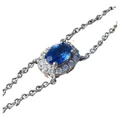 Vintage  Daisy Sapphire Diamond Bracelet In 18 Carat Gold