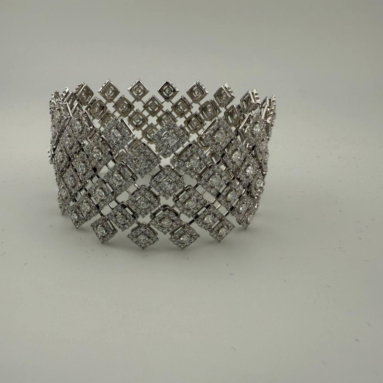 Armband Maximilian Stück Unikat 19, 72 ct. Runde Diamanten & Weißgold im Angebot 5