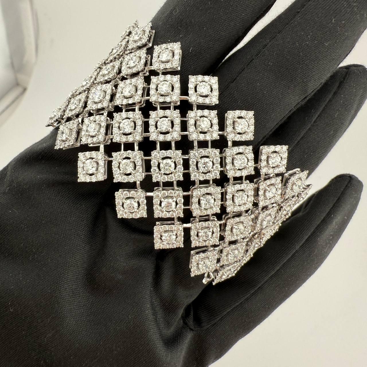 Armband Maximilian Stück Unikat 19, 72 ct. Runde Diamanten & Weißgold im Angebot 6