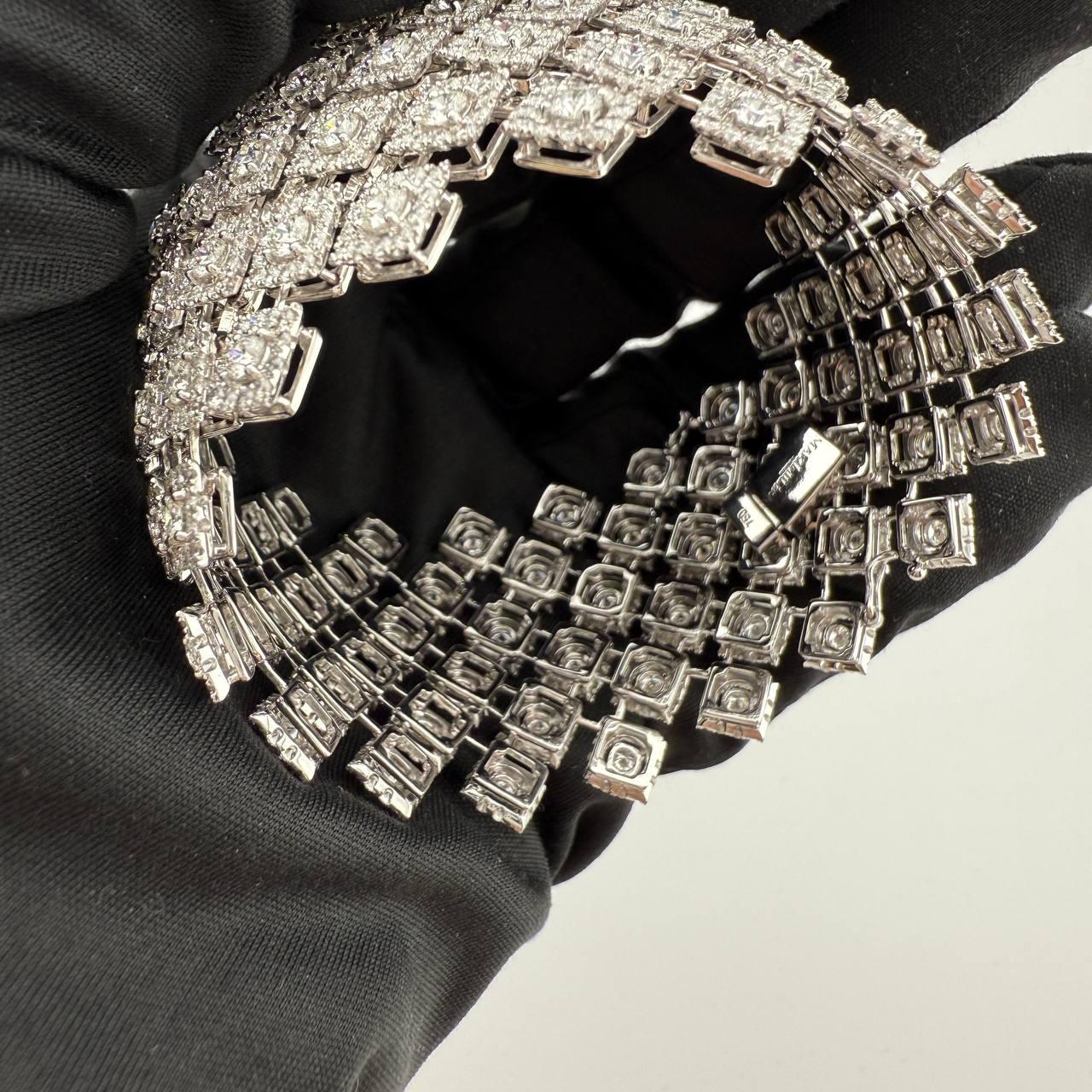 Armband Maximilian Stück Unikat 19, 72 ct. Runde Diamanten & Weißgold im Angebot 1