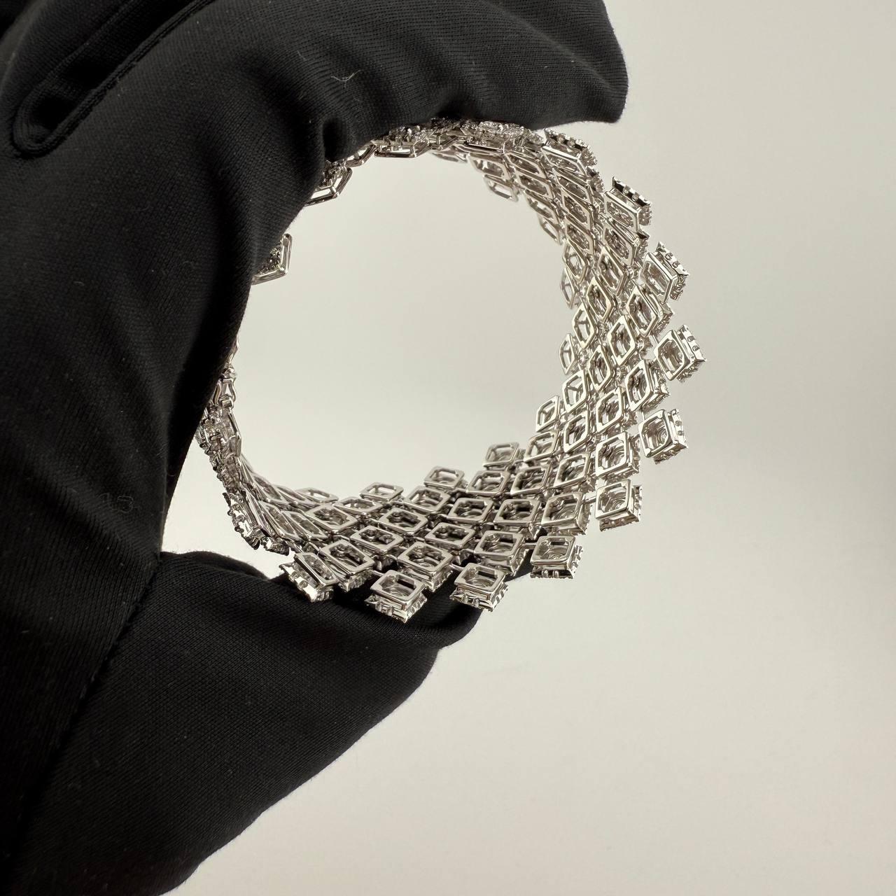 Armband Maximilian Stück Unikat 19, 72 ct. Runde Diamanten & Weißgold im Angebot 2