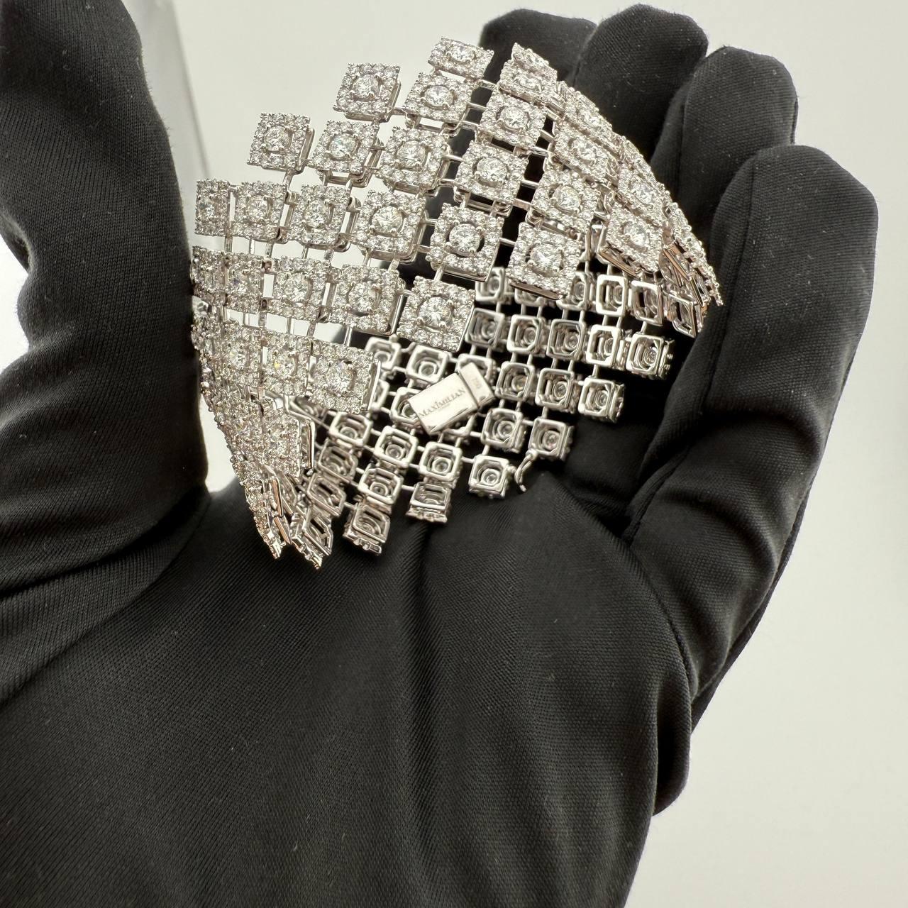 Armband Maximilian Stück Unikat 19, 72 ct. Runde Diamanten & Weißgold im Angebot 3