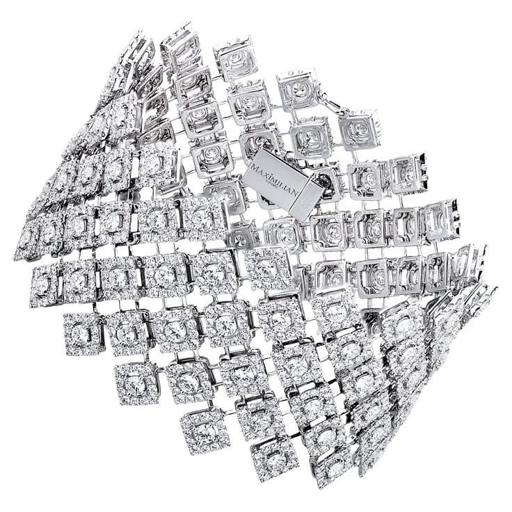 Armband Maximilian Stück Unikat 19, 72 ct. Runde Diamanten 
Weißgold im Angebot