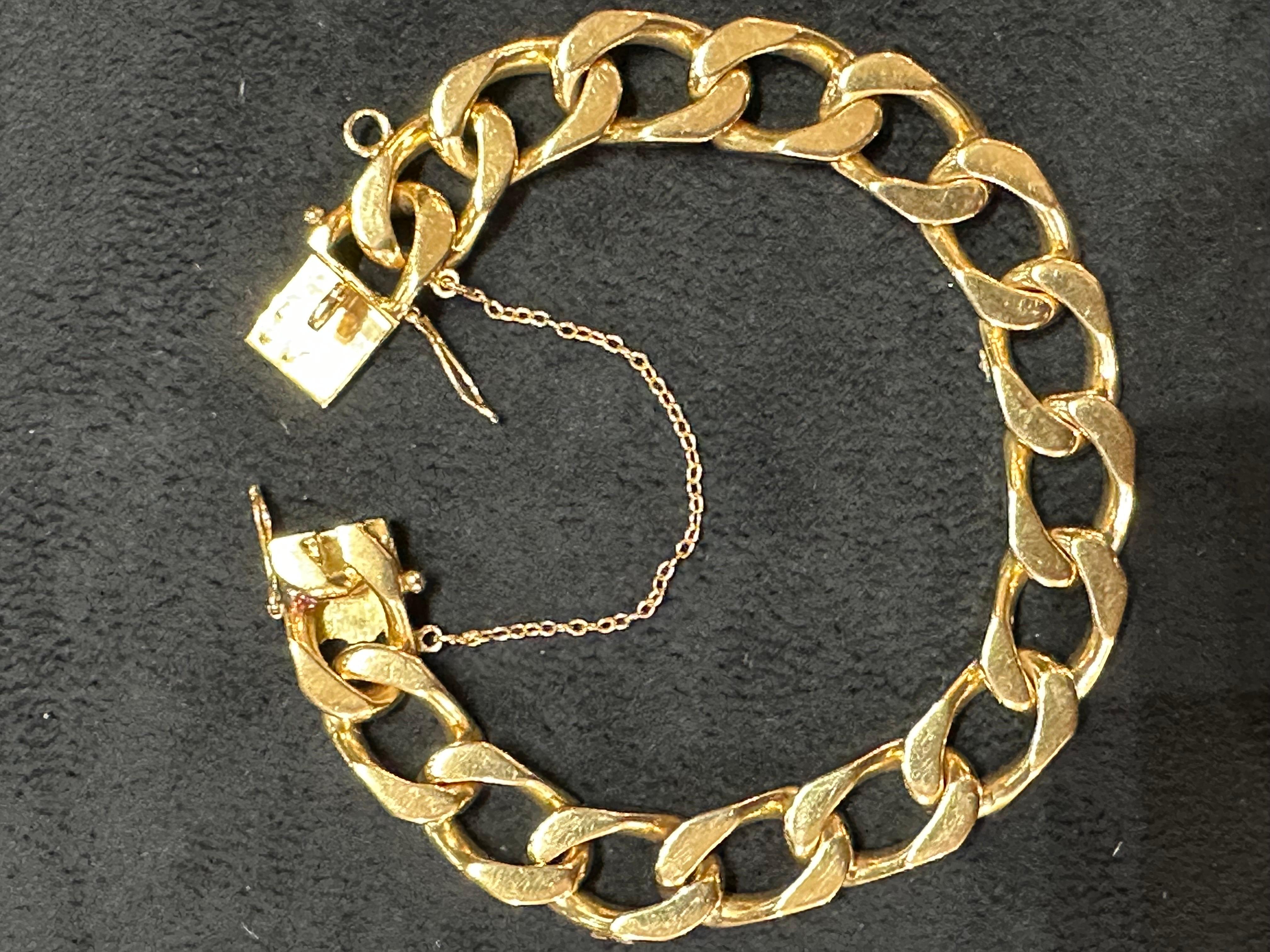 Bracelet Mesh Gourmette Year 1960 Solid Gold 18 Carats 13