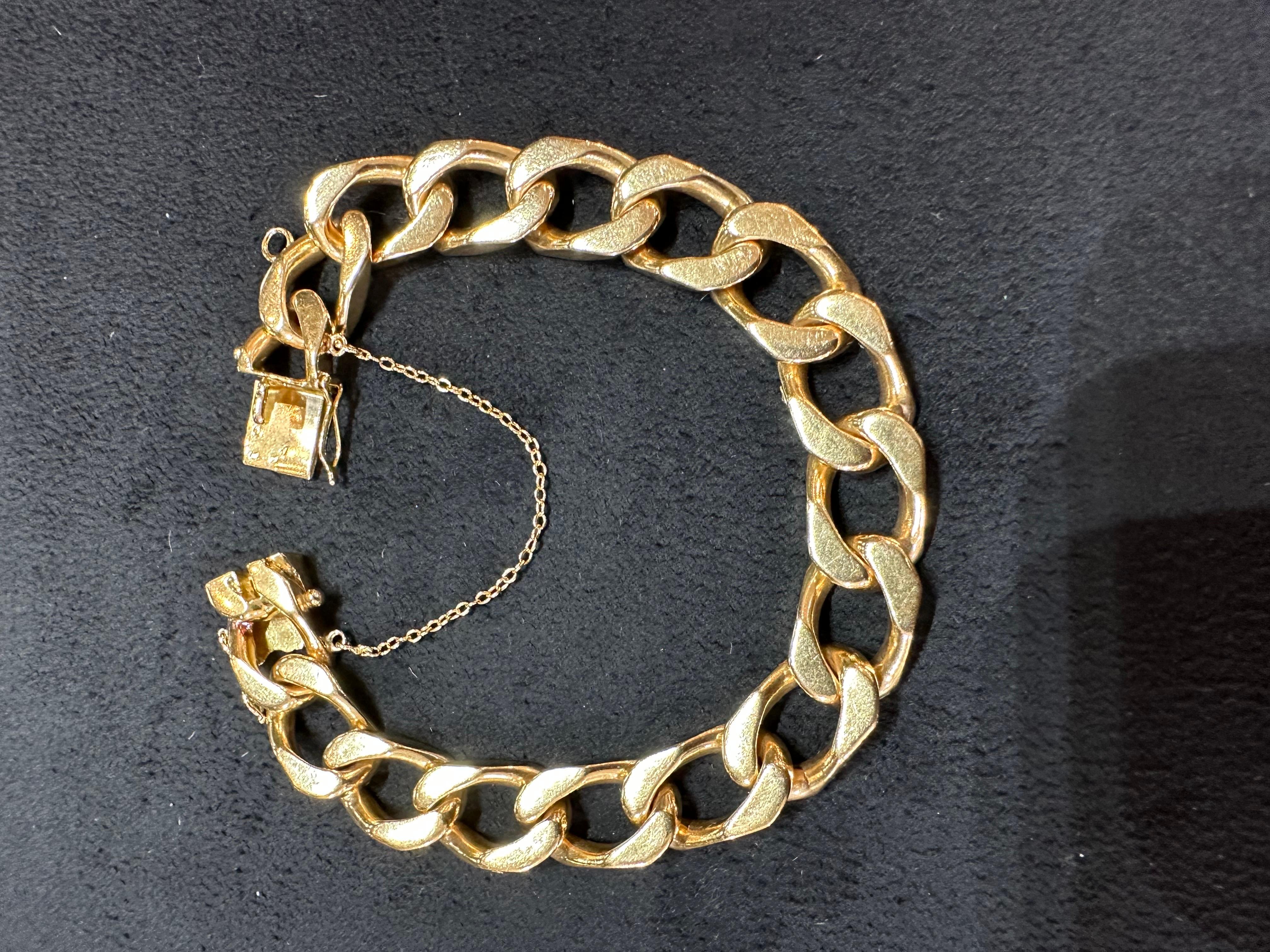 Bracelet Mesh Gourmette Year 1960 Solid Gold 18 Carats 3