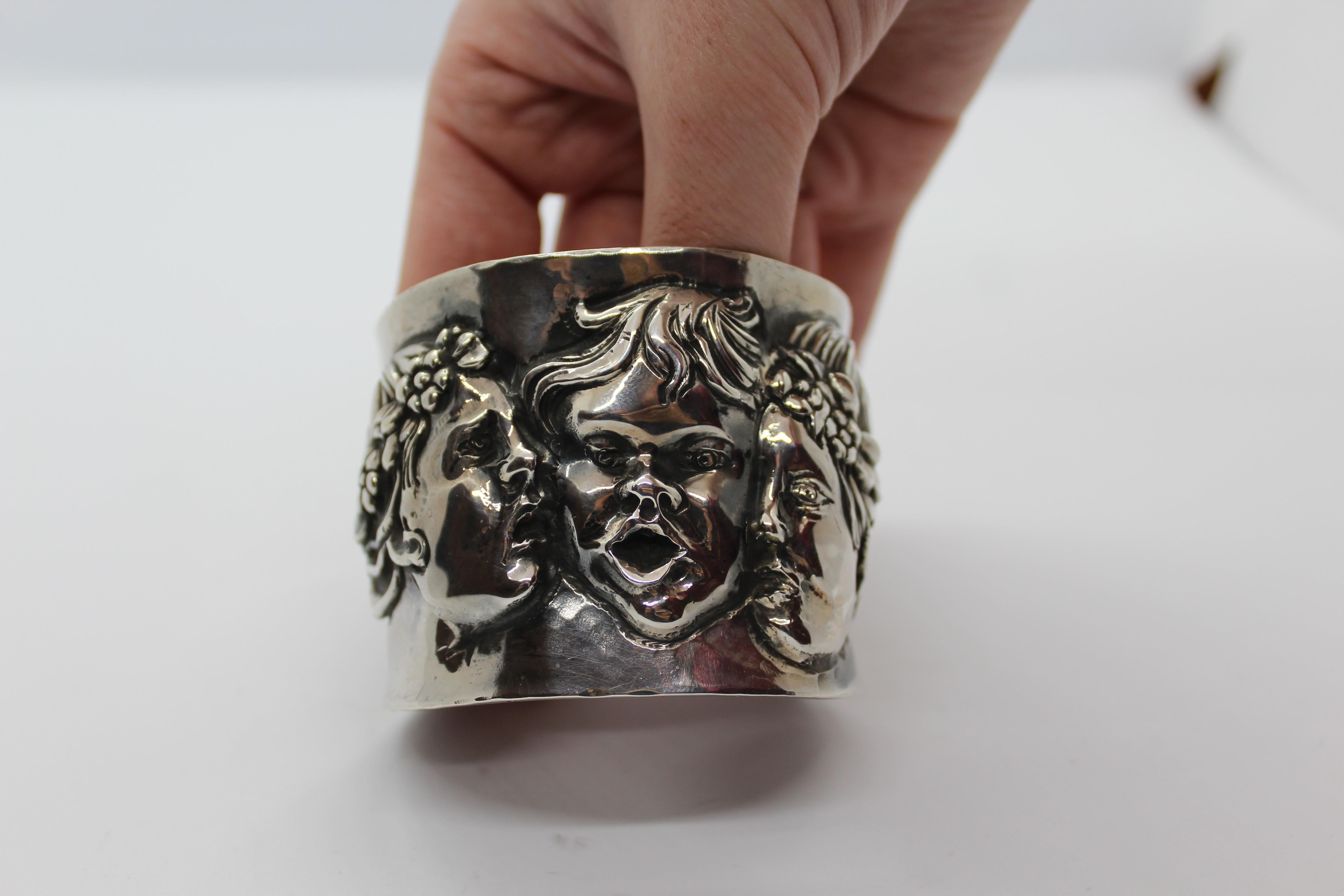 Sterling Silver Bracelet, Putti, Handmade, Italy  For Sale 1