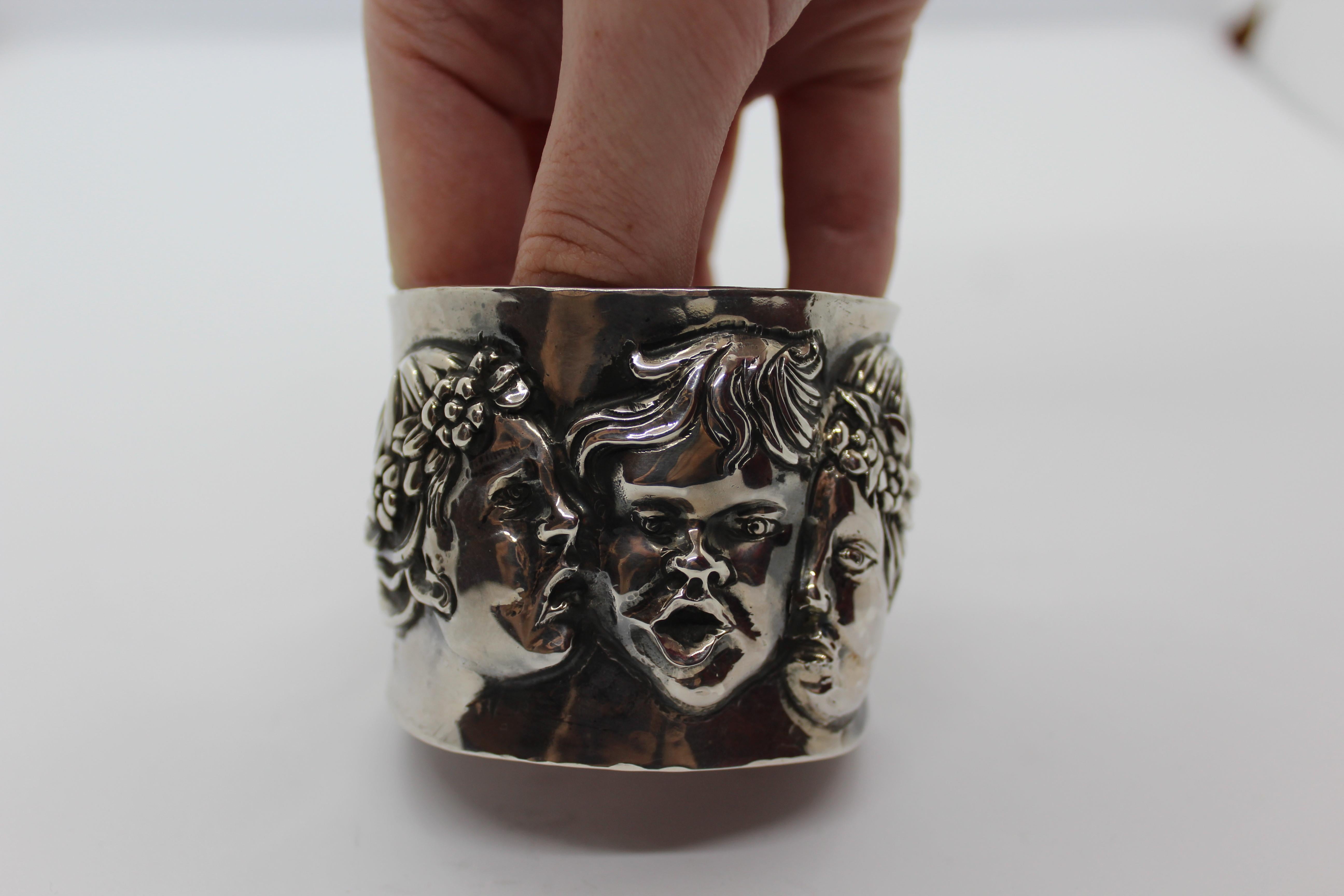 Sterling Silver Bracelet, Putti, Handmade, Italy  For Sale 2