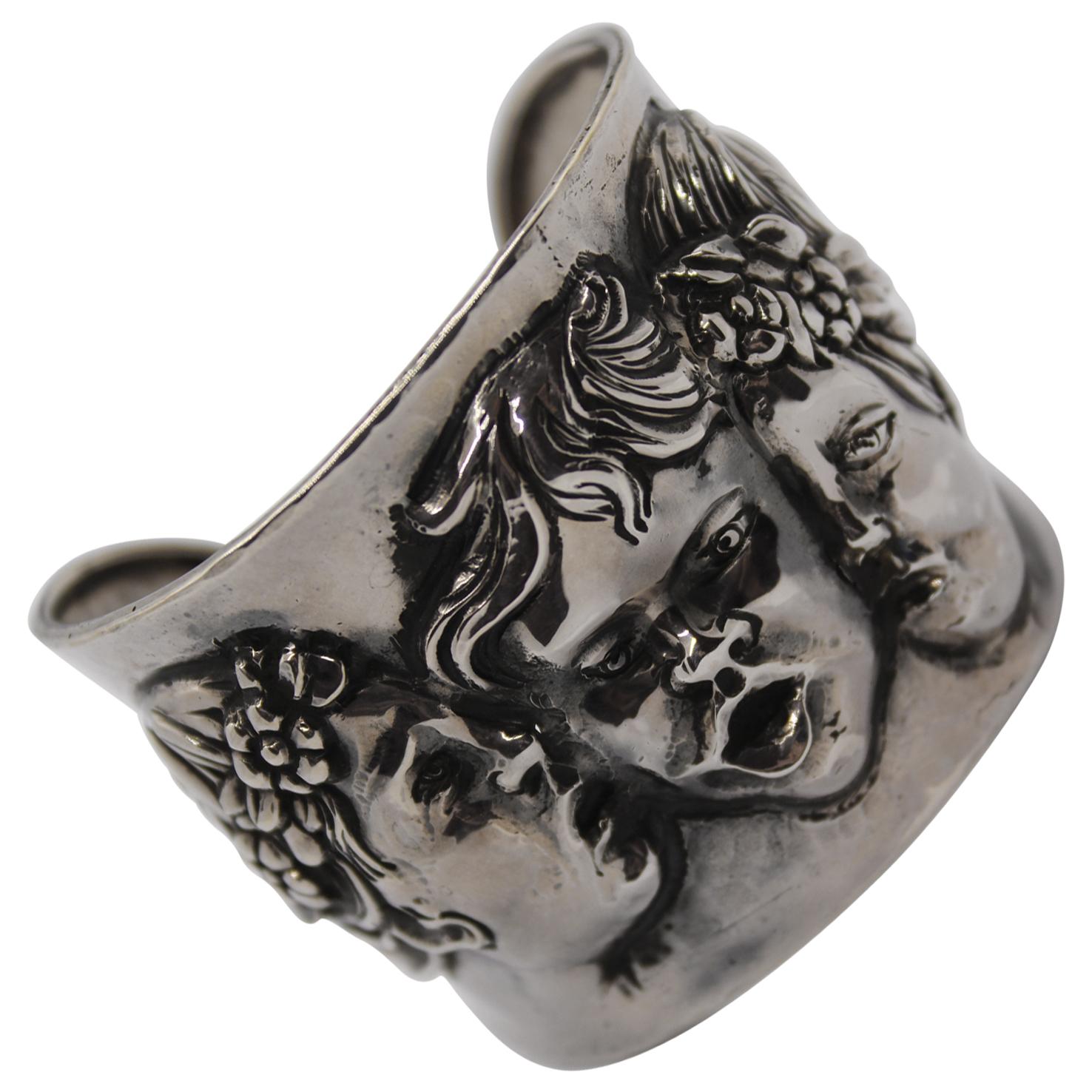 Sterling Silver Bracelet, Putti, Handmade, Italy  For Sale
