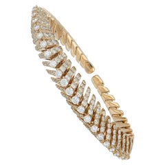 Bracelet Rose Gold 18 Karat with Cream and White Diamonds Color G VS, Handmade
