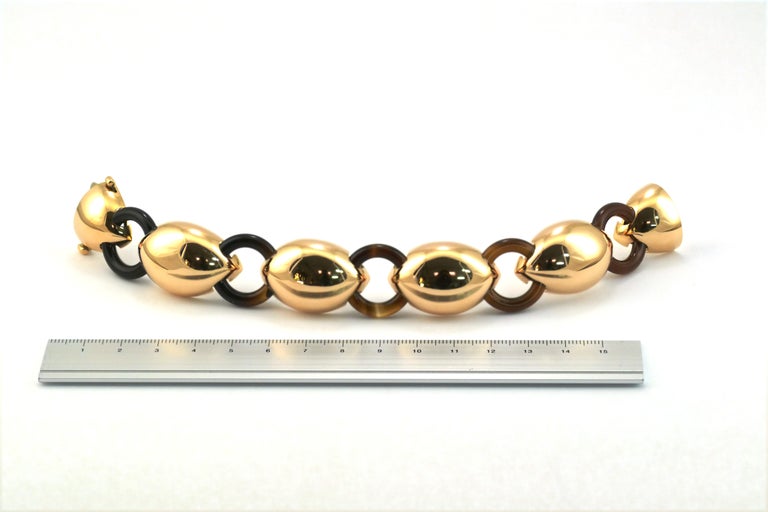 Rose Gold Brown Agate Bracelet  In New Condition For Sale In Valenza , IT