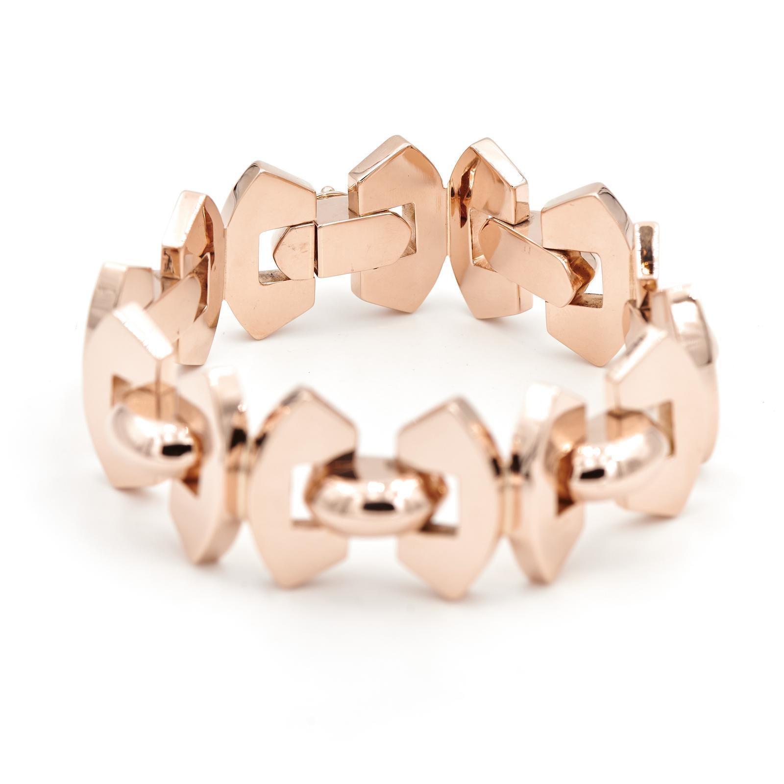 Bracelet en or rose Excellent état - En vente à PARIS, FR