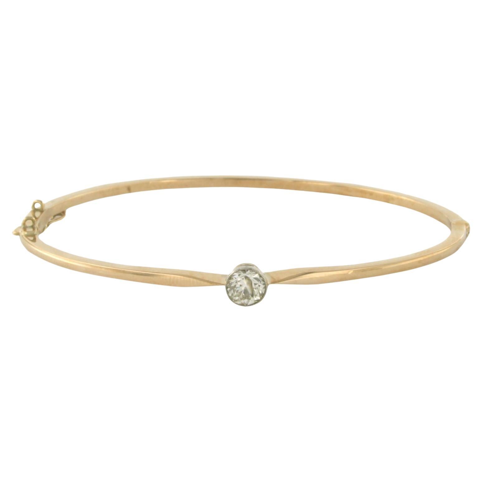 Bracelet set with diamond 14k bicolour gold