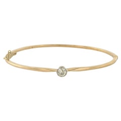 Bracciale con diamante incastonato in oro 14k bicolore