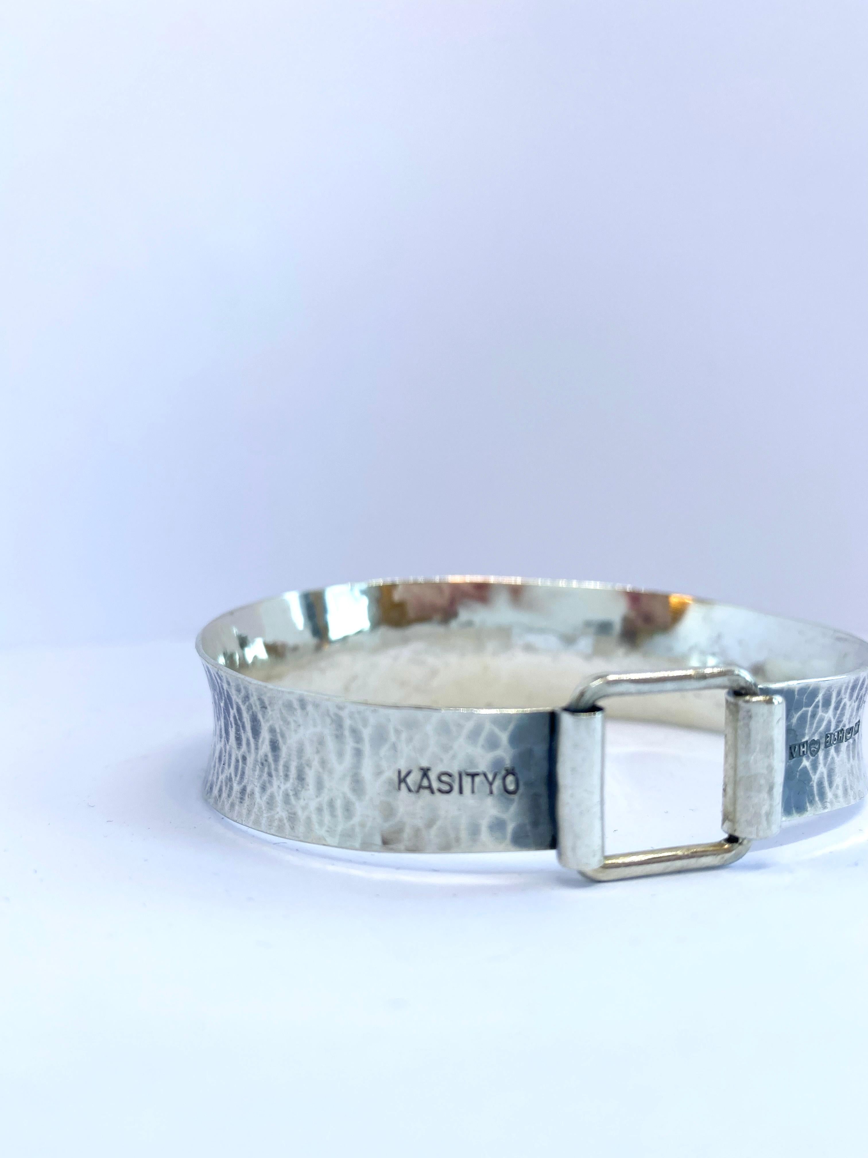Modernist Bracelet Silver Made in Finland V. Hamara For Sale