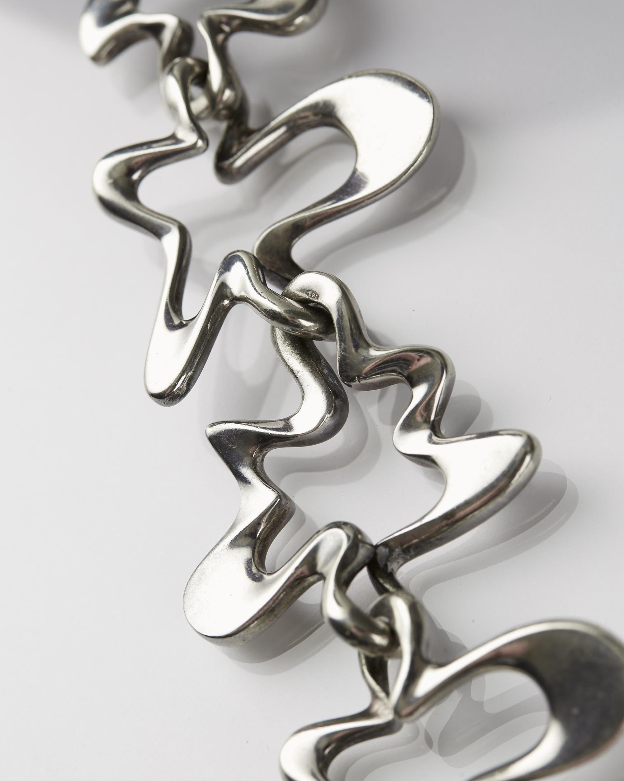 Modern Bracelet “Splash” Designed by Henning Koppel for Georg Jensen, Denmark, 1940s For Sale