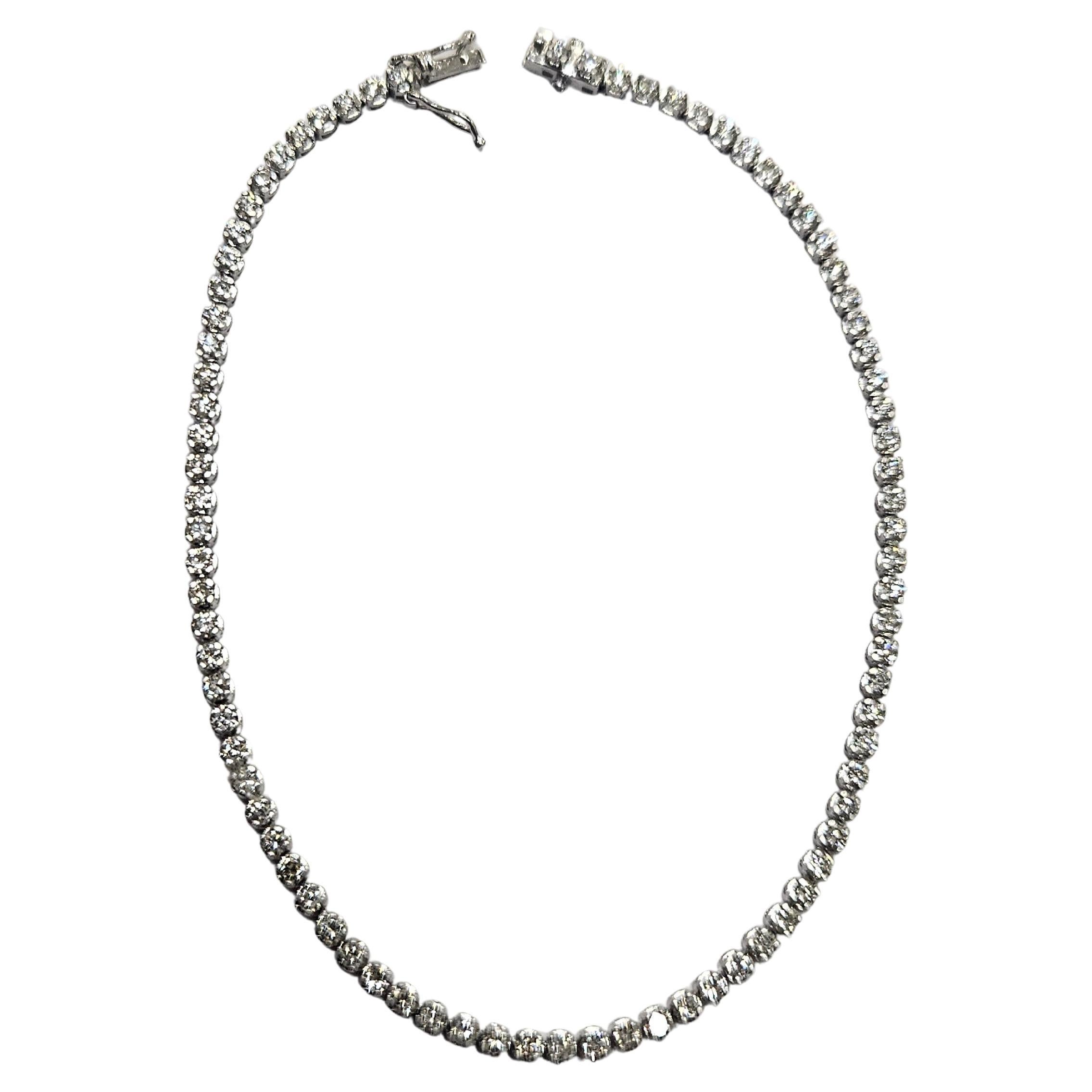 Pulsera Tenis Diamante 2,46 qt. Engastado en oro blanco de 18 quilates torneado Contemporáneo en venta