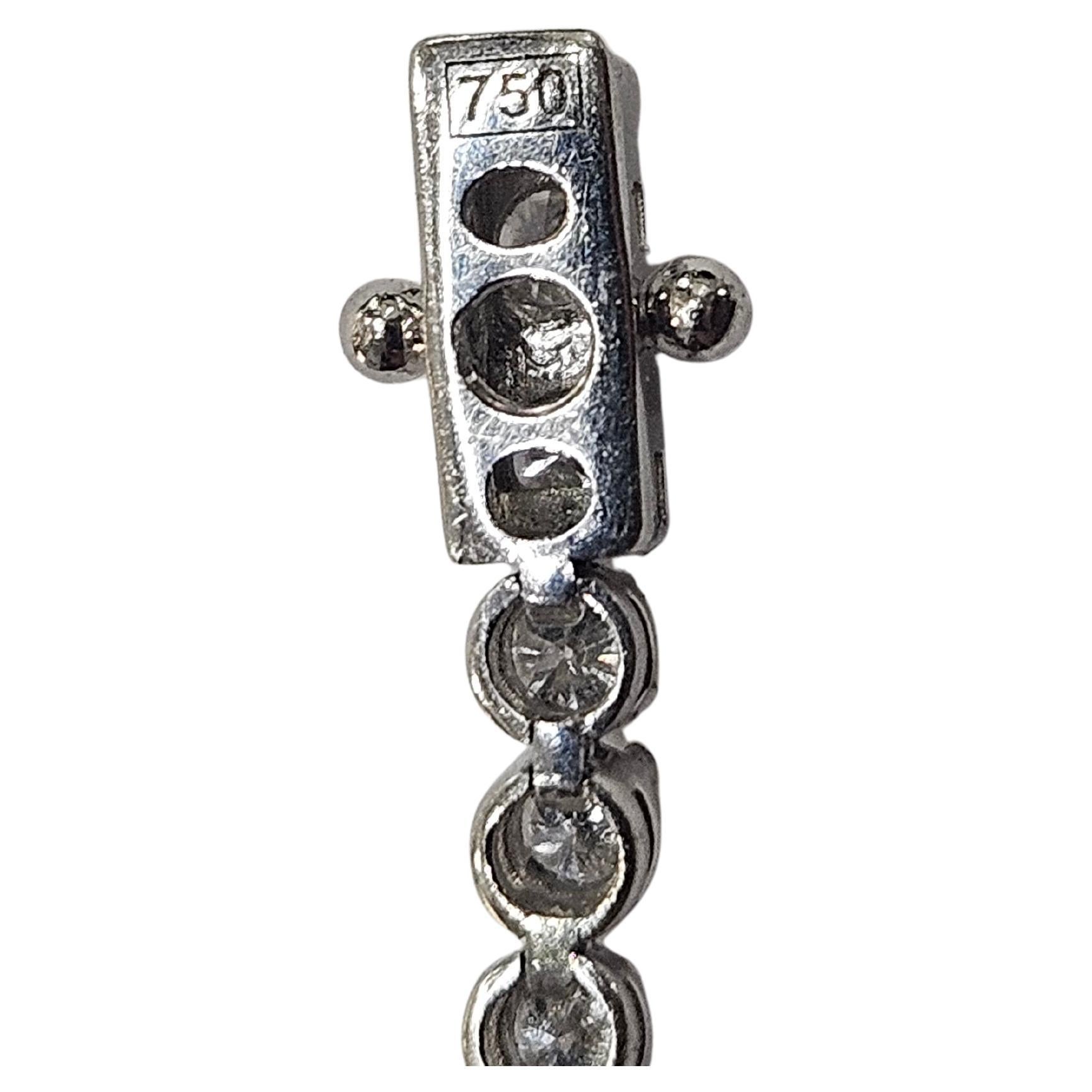 Pulsera Tenis Diamante 2,46 qt. Engastado en oro blanco de 18 quilates torneado en venta 1