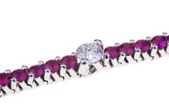 Bracelet Tennis with Rubies and Diamonds White Gold