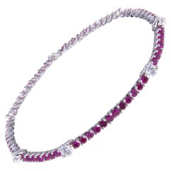 Bracelet Tennis with Rubies and Diamonds White Gold