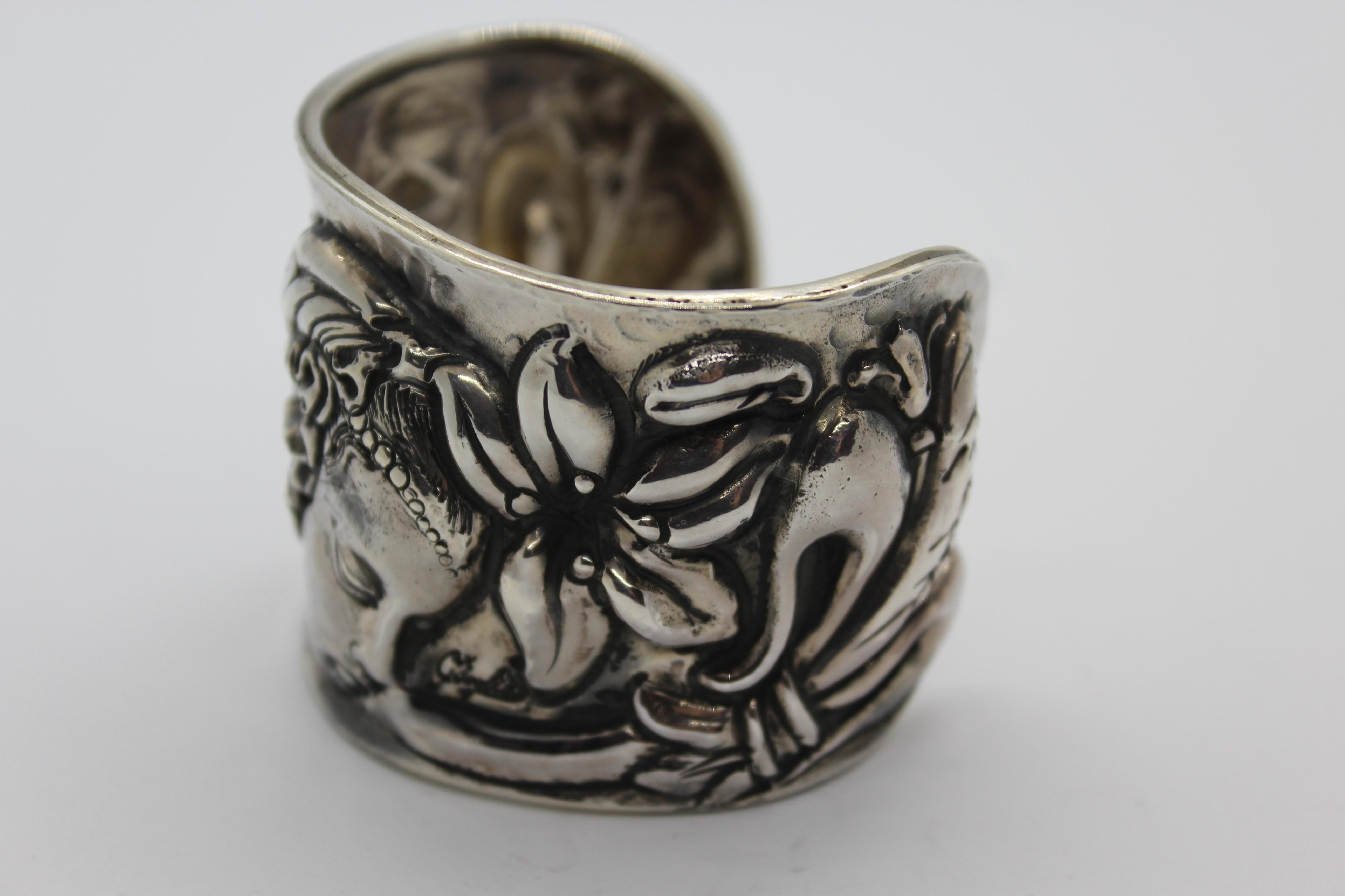 Cuff Bracelet, Sterling Silver, Venere, Handmade, Italy  In New Condition For Sale In Firenze, IT