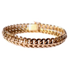 Bracelet Vintage circa 1960 in 18 Karat Yellow Gold Double Links Gourmette