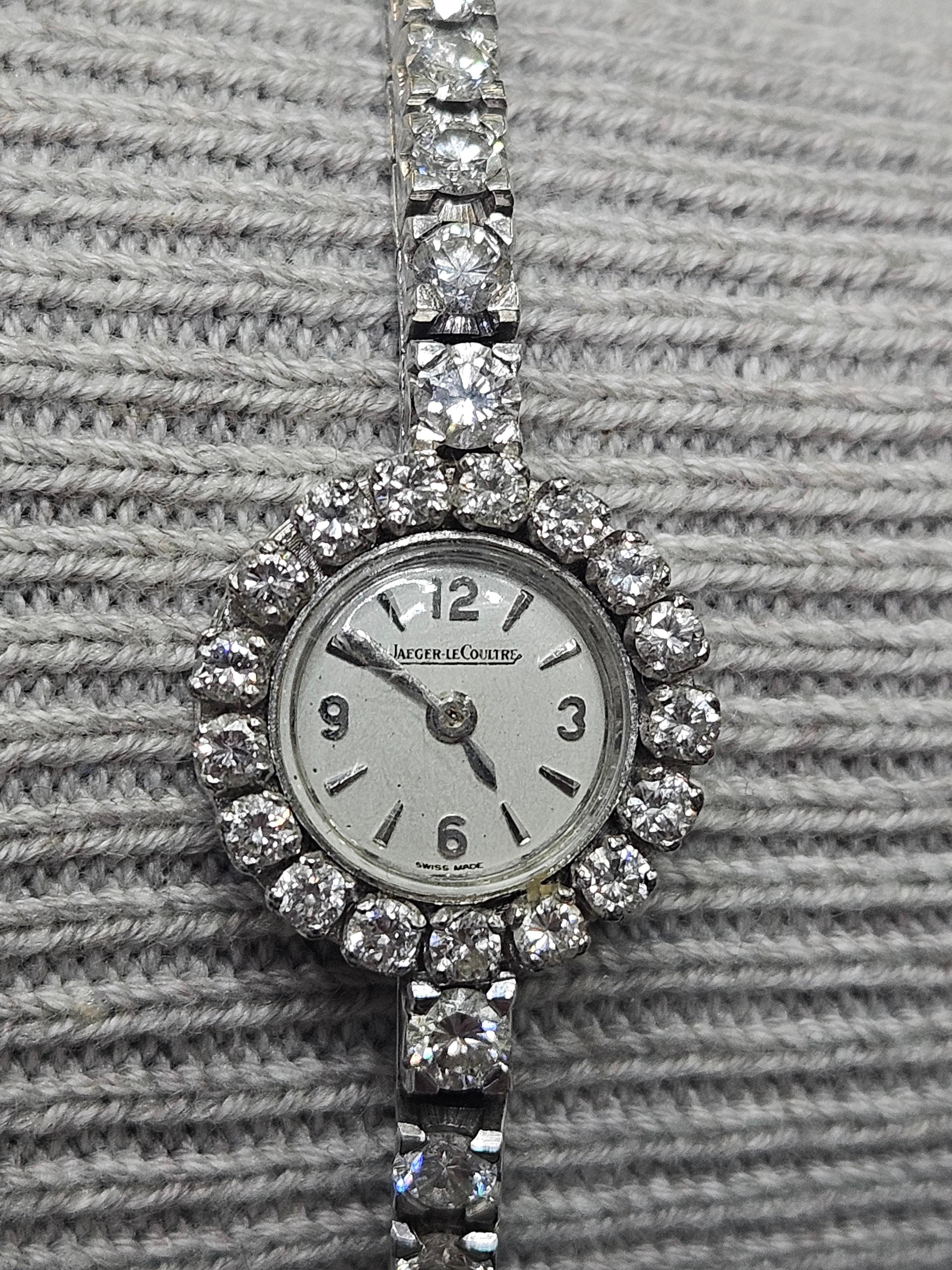 Bracelet Watch Jaeger-LeCoultre Brilliant Cut Diamond 5 Ctw White Gold 18 Karat For Sale 6