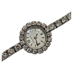 Bracelet Watch Jaeger-LeCoultre Brilliant Cut Diamond 5 Ctw White Gold 18 Karat