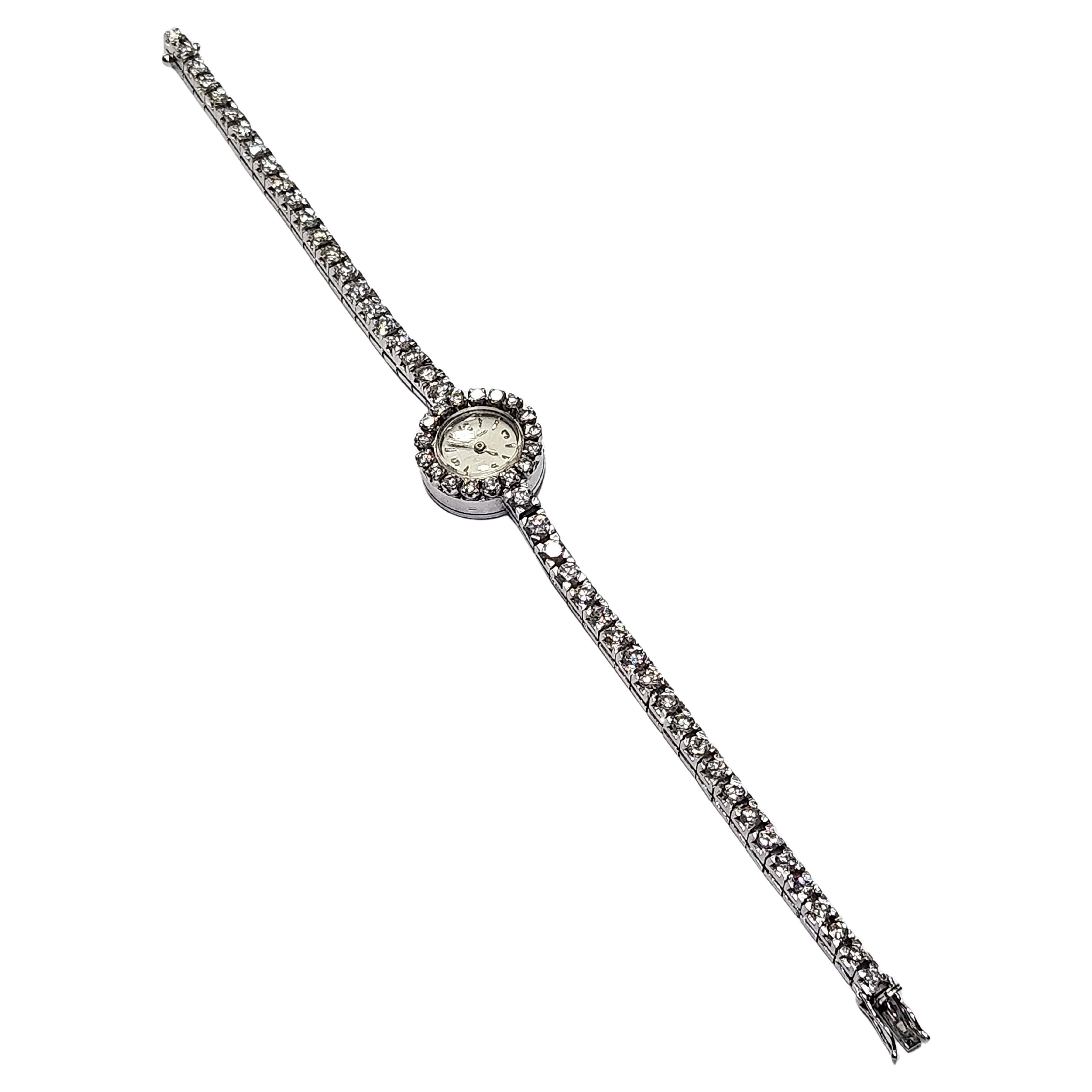 Bracelet Watch Jaeger-LeCoultre Brilliant Cut Diamond 5 Ctw White Gold 18 Karat For Sale