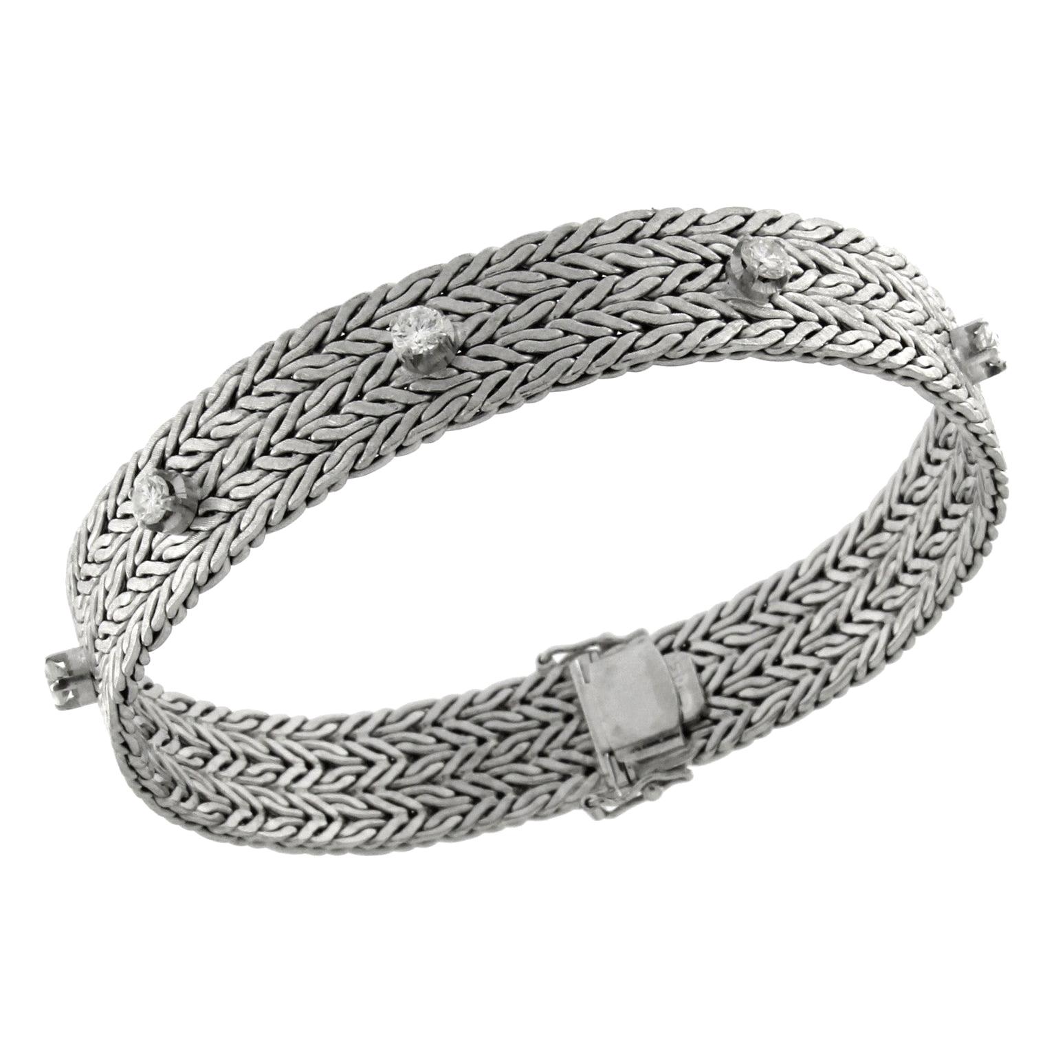 Bracelet White Gold with Diamonds For Sale