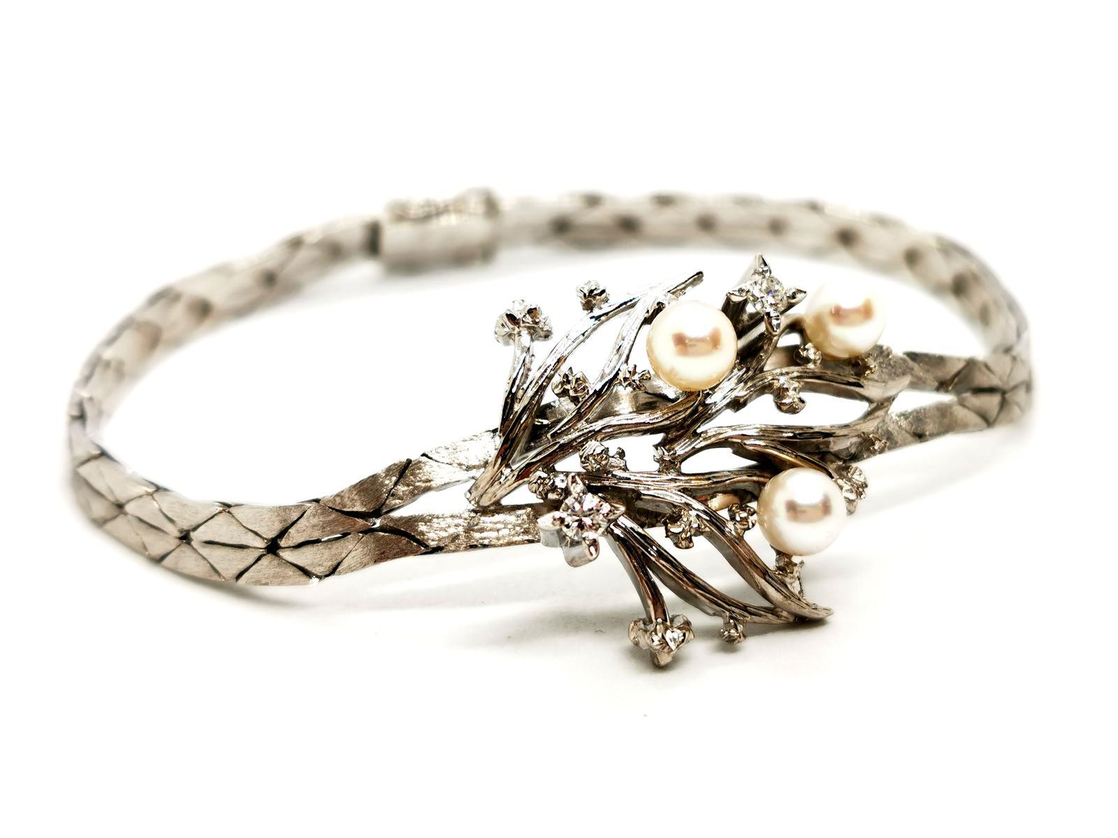 Bracelet en or blanc et diamants Excellent état - En vente à PARIS, FR
