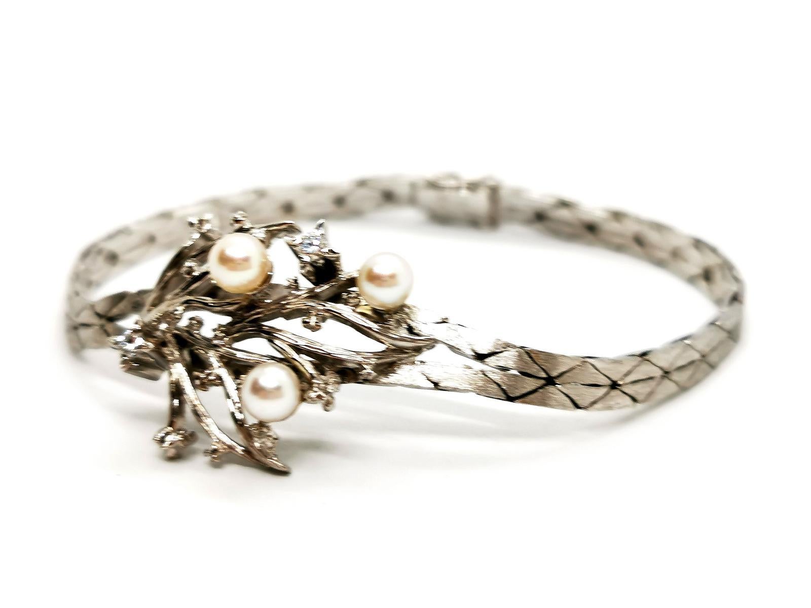 Bracelet en or blanc et diamants Pour femmes en vente