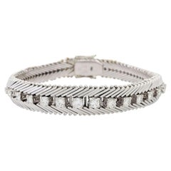 Bracelet with 15 Brilliant-Cut Diamonds Total Approx. 1.37 Ct, 'Engraved'